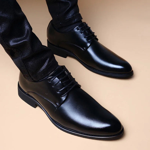 Men Wedding Leather Business Men's Dress Pointed Casual Youth British Style Inner Heightening Spring  New Arrivals Shoes
