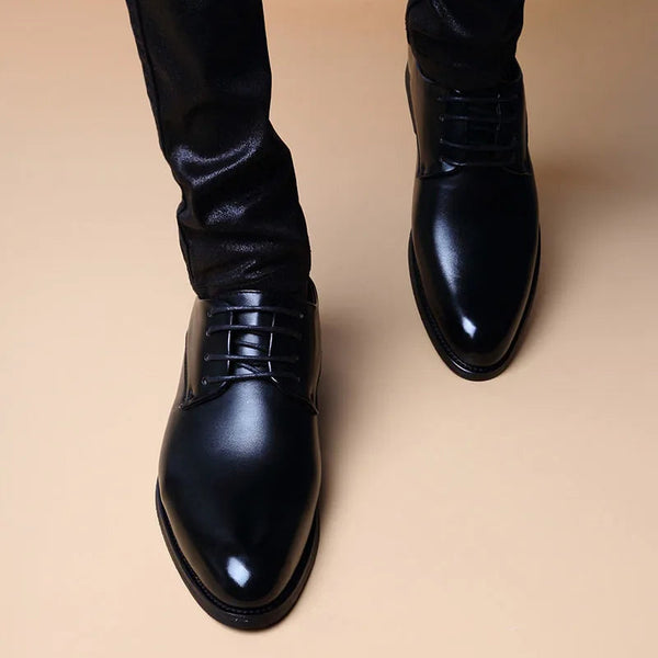 Men Wedding Leather Business Men's Dress Pointed Casual Youth British Style Inner Heightening Spring  New Arrivals Shoes