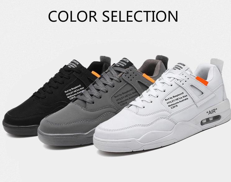 Men White Casual Leather Fashion Sneakers Breathable Sports Running Shoes Leather Running Sport Air Cushion Outdoor Training Sneakers High Quality Design