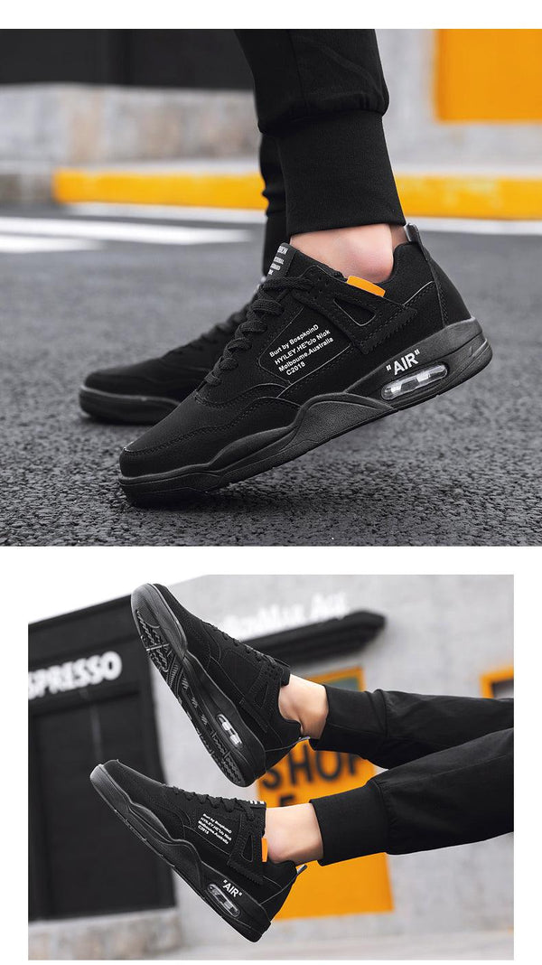 Men White Casual Leather Fashion Sneakers Breathable Sports Running Shoes Leather Running Sport Air Cushion Outdoor Training Sneakers High Quality Design
