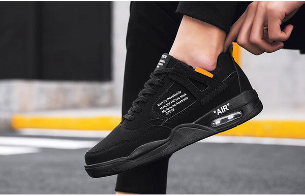 Men White Casual Leather Fashion Sneakers Breathable Sports Running Shoes Leather Running Sport Air Cushion Outdoor Training Sneakers High Quality Design