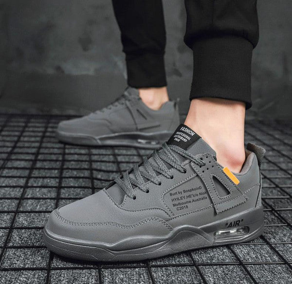 Men White Casual Leather Fashion Sneakers Breathable Sports Running Shoes Leather Running Sport Air Cushion Outdoor Training Sneakers High Quality Design