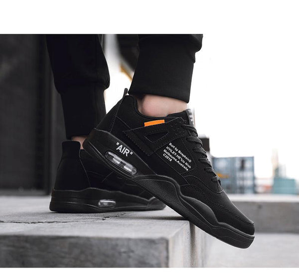 Men White Casual Leather Fashion Sneakers Breathable Sports Running Shoes Leather Running Sport Air Cushion Outdoor Training Sneakers High Quality Design