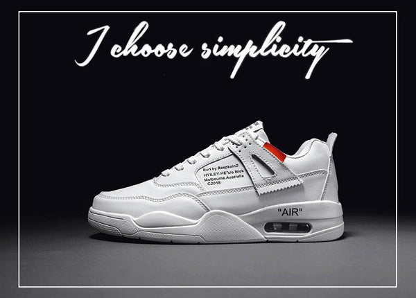 Men White Casual Leather Fashion Sneakers Breathable Sports Running Shoes Leather Running Sport Air Cushion Outdoor Training Sneakers High Quality Design