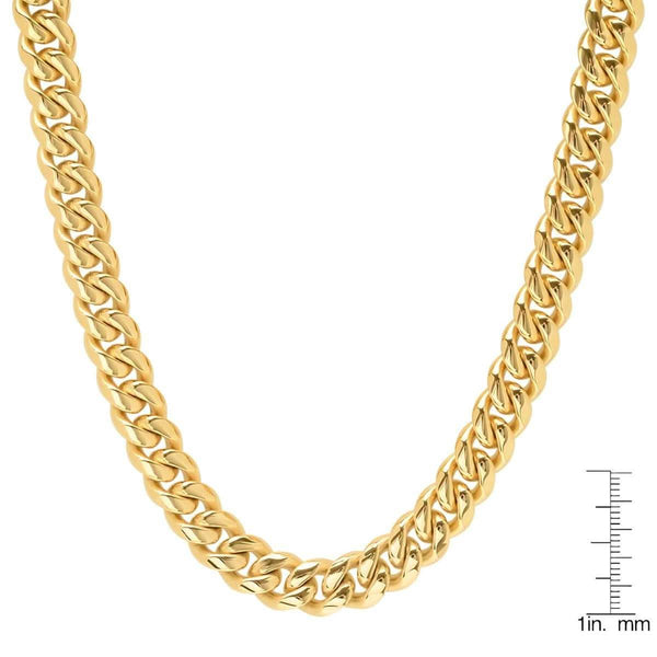 Men's 18K Gold Plated Stainless Steel 10MM Miami Cuban Chain