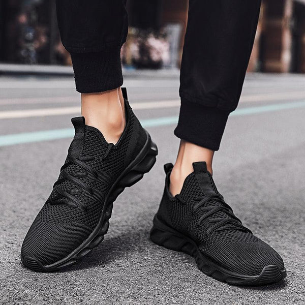 Mens Black Sneakers Casual Summer High Quality Mesh Sneakers Lightweight Breathable Mesh Sneakers Fashion Tennis Breathable Walking Gym Work Sneakers