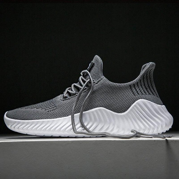 Mens Breathable White Trendy Sneakers  Casual Design  Light Walking Running Trainers Casual Breathable Mesh Men Running Shoes Walking Sneakers