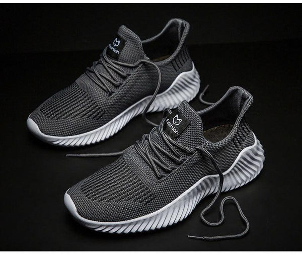 Mens Breathable White Trendy Sneakers  Casual Design  Light Walking Running Trainers Casual Breathable Mesh Men Running Shoes Walking Sneakers