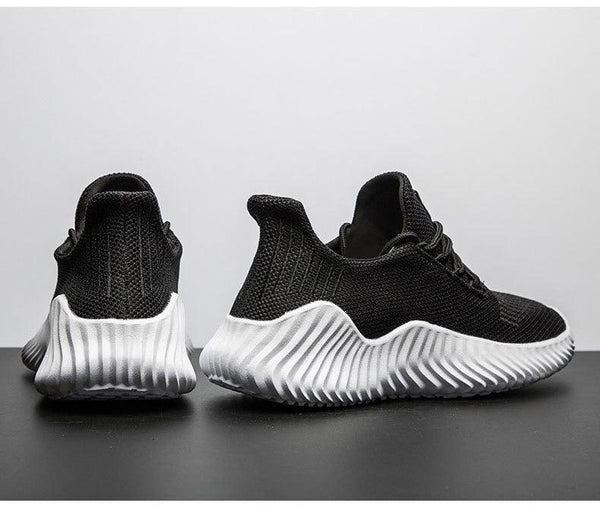 Mens Breathable White Trendy Sneakers  Casual Design  Light Walking Running Trainers Casual Breathable Mesh Men Running Shoes Walking Sneakers