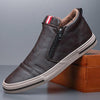Mens Casual Winter Warm Ankle Boots Fashion Snow Boots Outdoor Footwear Black Sneakers Men's Leather Lined Warm Anti-slip Outdoor Work Shoes