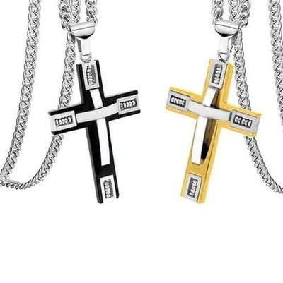 Men's Cross Necklaces in Stainless Steel