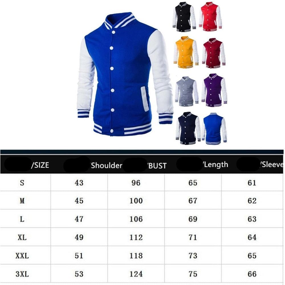 Mens Fashion Casual Slim Fit Jacket Men/Boy Baseball Jacket Men Fashion Design Classic Elegant Clothing Men's College Comfortable Jacket High School Long Sleeves Jackets