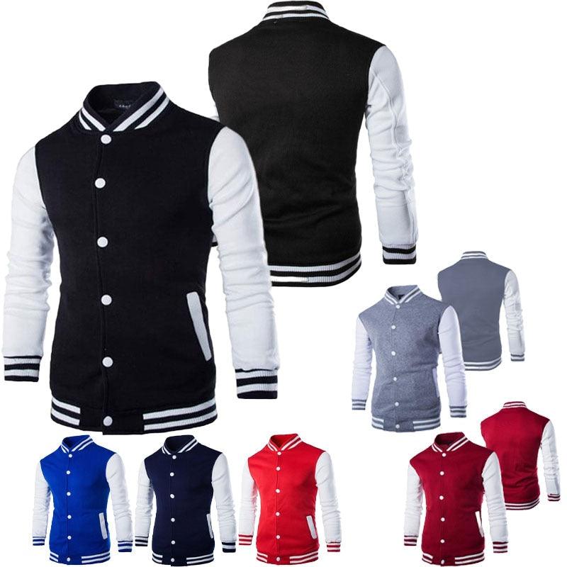 Mens Fashion Casual Slim Fit Jacket Men/Boy Baseball Jacket Men Fashion Design Classic Elegant Clothing Men's College Comfortable Jacket High School Long Sleeves Jackets