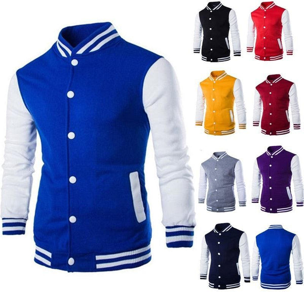 Mens Fashion Casual Slim Fit Jacket Men/Boy Baseball Jacket Men Fashion Design Classic Elegant Clothing Men's College Comfortable Jacket High School Long Sleeves Jackets
