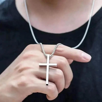 Men's Fashion Stainless Steel Cross Pendant Necklace