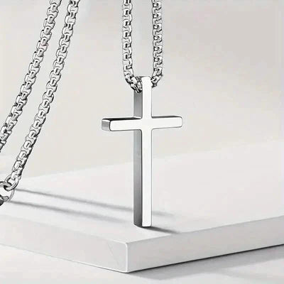 Men's Fashion Stainless Steel Cross Pendant Necklace