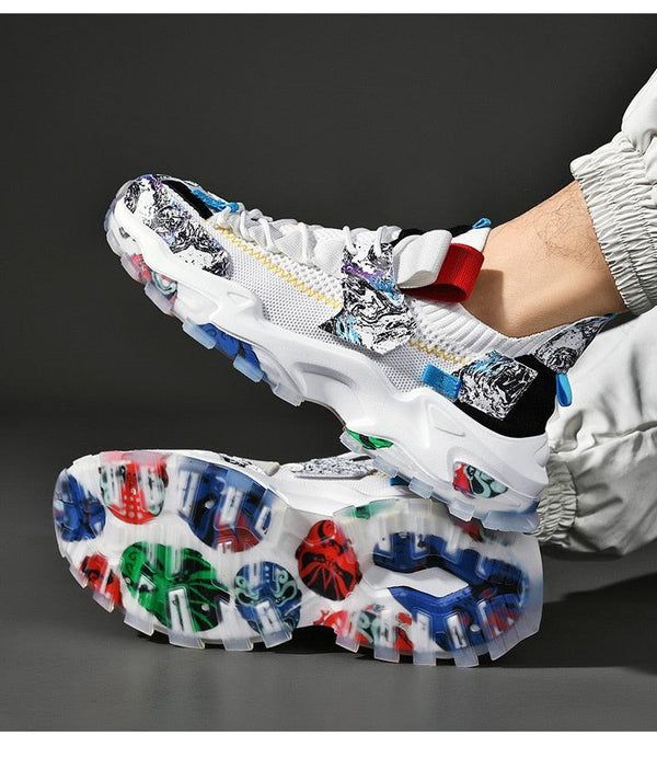 Mens Luxury Sneakers Casual Sports Trainer Race White Shoes Fashion Running Modern Sneakers Autumn Breathable Trendy Mens Walking Casual Sneakers