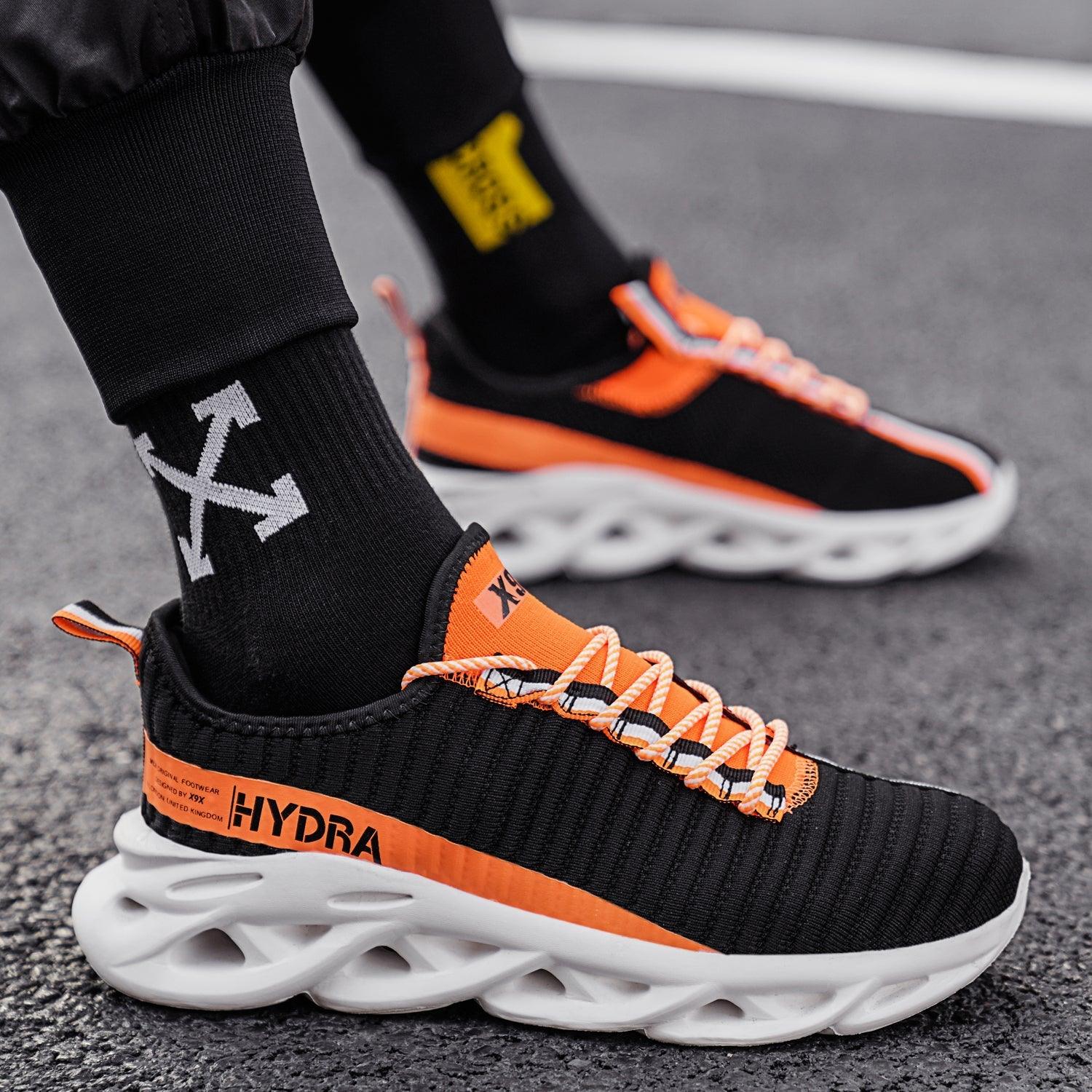 Mens Modern Sneakers Autumn Breathable Black Trendy Sneakers Men Walking Casual Light Sports Men's Running Sneakers Non Slip Athletic Tennis Sneakers