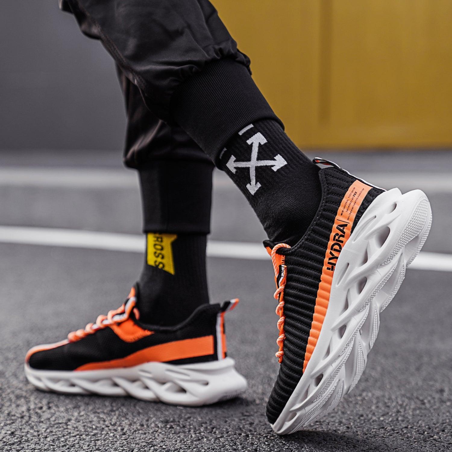 Mens Modern Sneakers Autumn Breathable Black Trendy Sneakers Men Walking Casual Light Sports Men's Running Sneakers Non Slip Athletic Tennis Sneakers