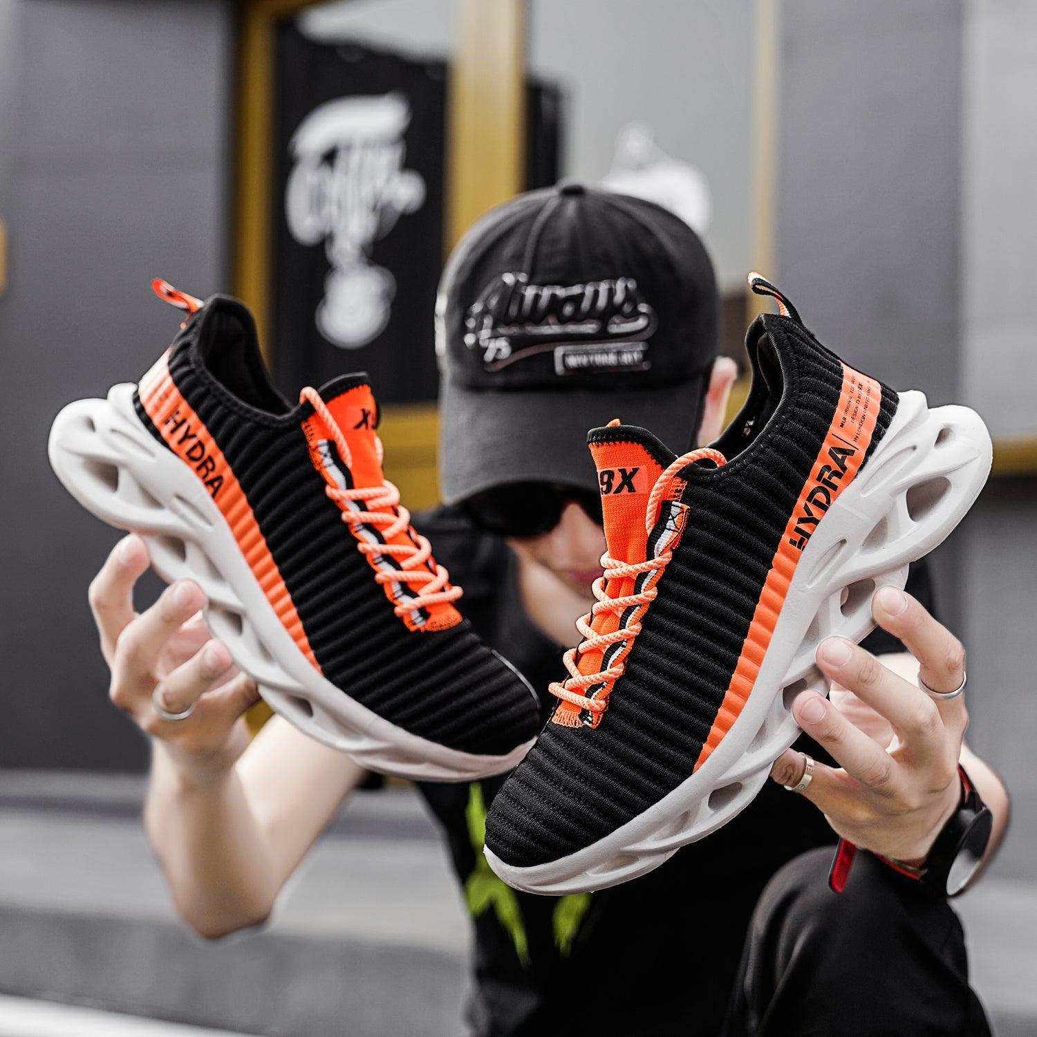 Mens Modern Sneakers Autumn Breathable Black Trendy Sneakers Men Walking Casual Light Sports Men's Running Sneakers Non Slip Athletic Tennis Sneakers