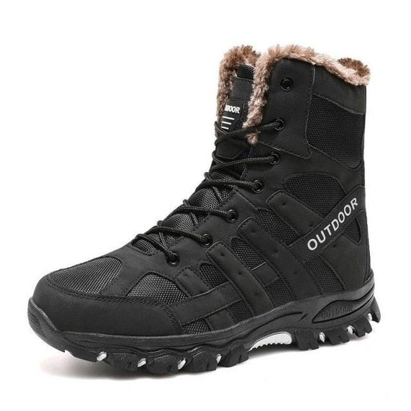 Mens Outdoor Sports Hiking Boots Wear Resisting Work Shoes Footwear Mountain Sport Mid-Cut Black Hiking Boots Outdoor Mountaineering Outdoor Winter Shoes