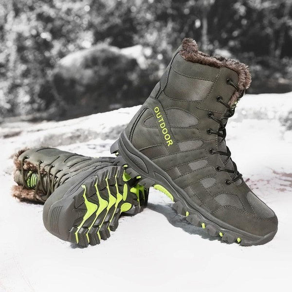 Mens Outdoor Sports Hiking Boots Wear Resisting Work Shoes Footwear Mountain Sport Mid-Cut Black Hiking Boots Outdoor Mountaineering Outdoor Winter Shoes