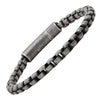 Men's Oxidized Stainless Steel Round Box Chain Bracelet