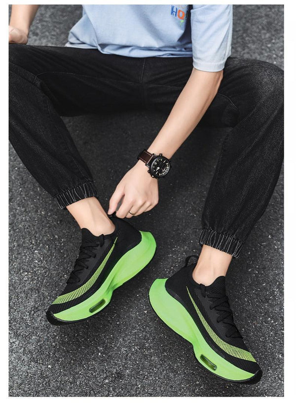 Mens Running Sneakers Luxury Mens Casual Shoes Trainer Race Off White Shoes Slip on Walking Casual Breathable Air Cushion Fashion Lightweight Sneakers