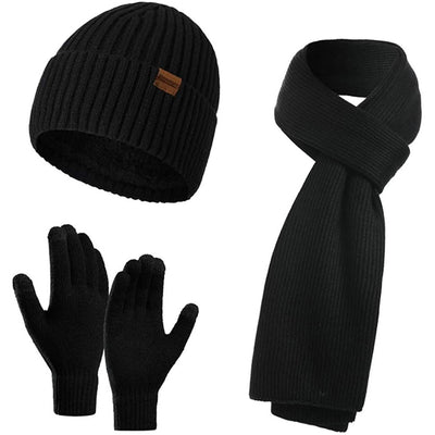Men's Scaves and Beanie Hat Themal Gloves Set