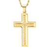 Men's Stainless Steel The Lord's Prayer Rotating Cross Pendant Necklace