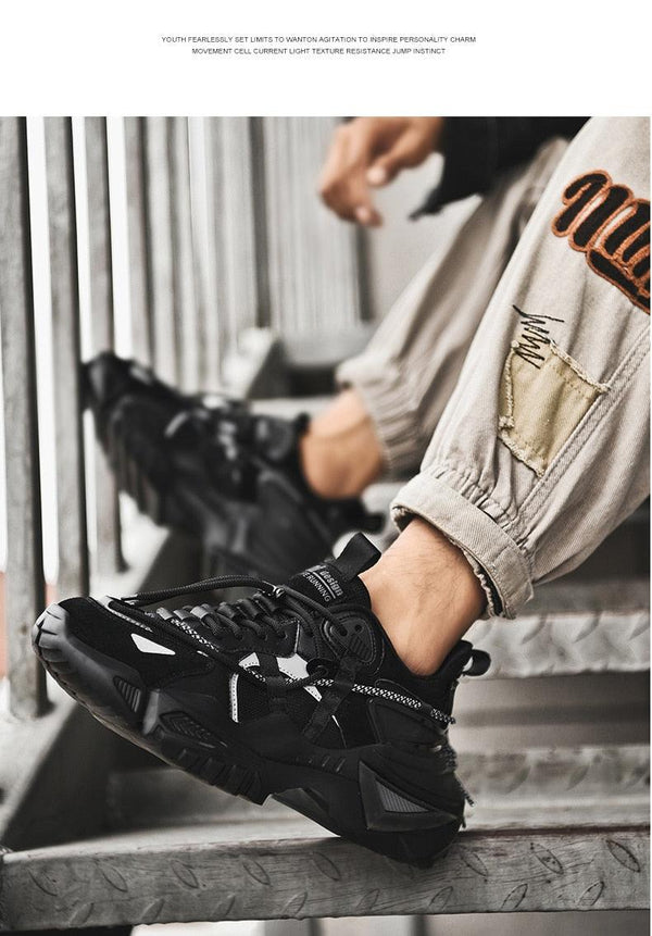 Mens Strong Casual Fashion Chunky Sneakers Height Increasing Spring Thick Sole Footwear Fashion High Quality Sneakers Slip on Walking Shoes High Top Casual Shoes For Men