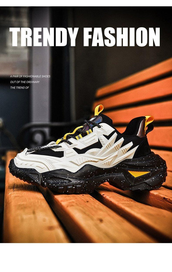 Mens Strong Casual Fashion Chunky Sneakers Height Increasing Spring Thick Sole Footwear Fashion High Quality Sneakers Slip on Walking Shoes High Top Casual Shoes For Men