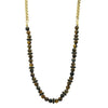 Men's Tiger Eye, Black Rubber and 18k Gold Plated Box Chain Necklace