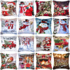 Merry Christmas Cushion Covers Snowman Christmas Santa Pillow Covers Santa Claus Pillow Covers Christmas Tree Santa Deer Printed Pillow Cover Home Decor Pillowcase For Couch 45X45CM