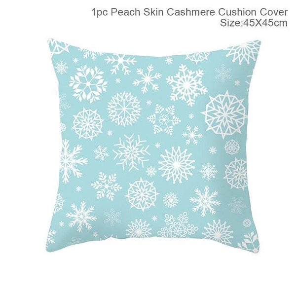 Merry Christmas Decoration Xmas Gift New Year For Home Reindeer Santa Claus Xmas Series Cushion Cover Case Pillow Custom Zippered Square Pillowcase Tree Cushion Cover Christmas Ornament