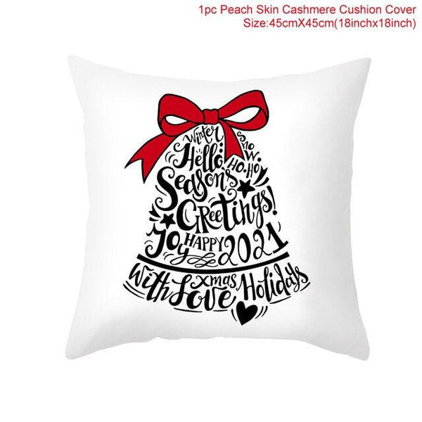Merry Christmas Decoration Xmas Gift New Year For Home Reindeer Santa Claus Xmas Series Cushion Cover Case Pillow Custom Zippered Square Pillowcase Tree Cushion Cover Christmas Ornament
