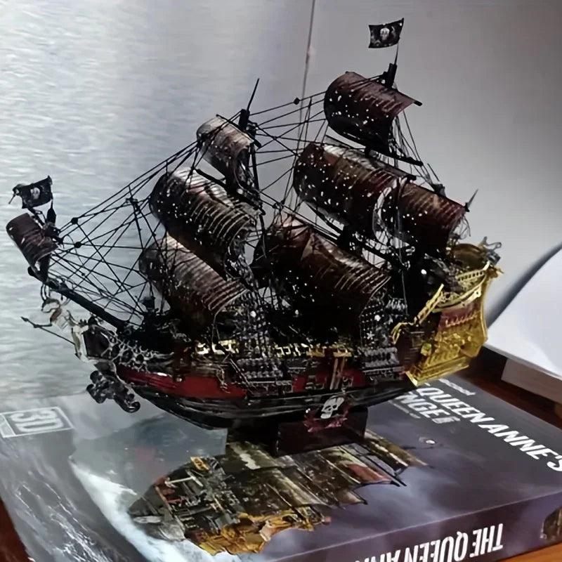 Metal 3D Pirate Ship Puzzle - Flying Dutchman