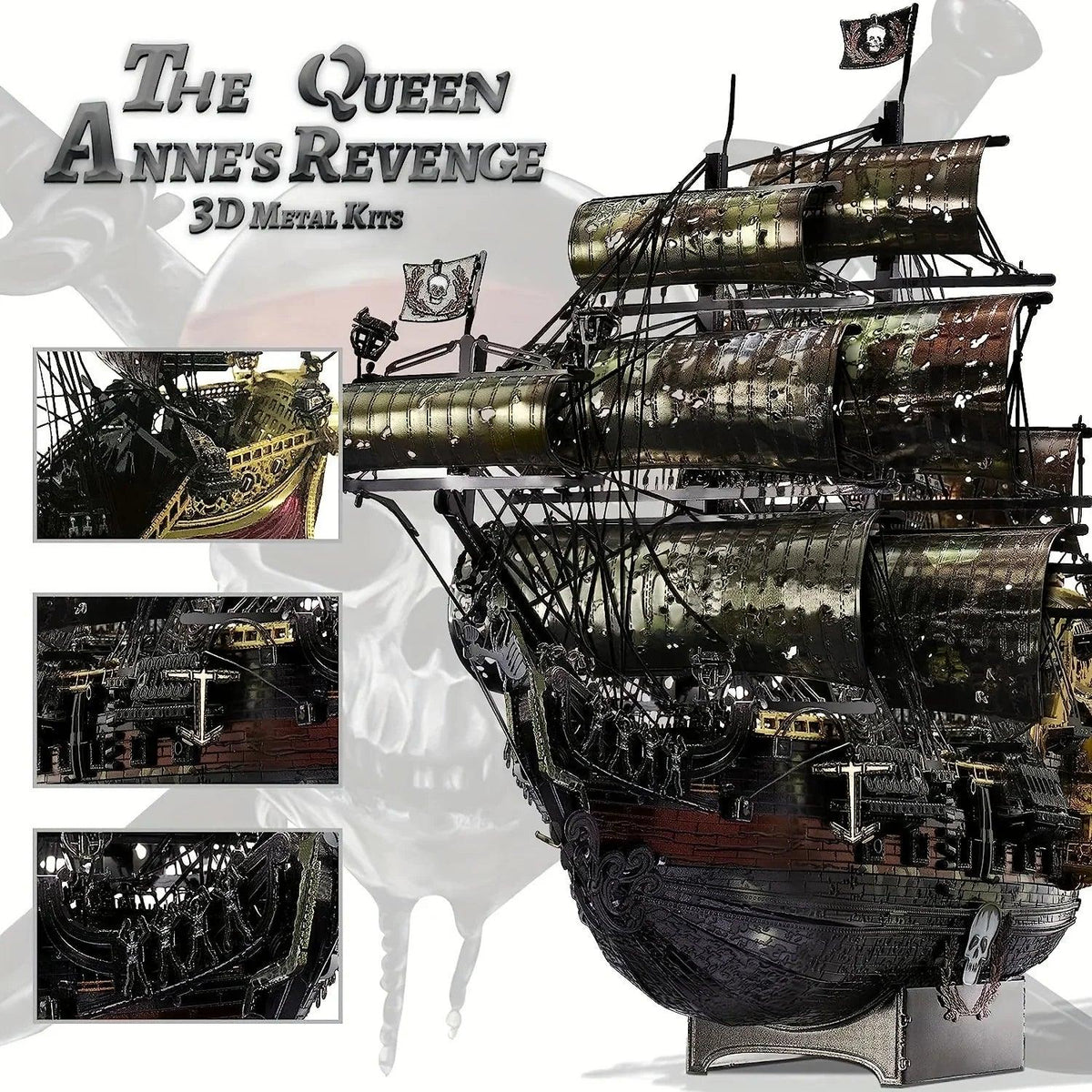 Metal 3D Pirate Ship Puzzle - Flying Dutchman