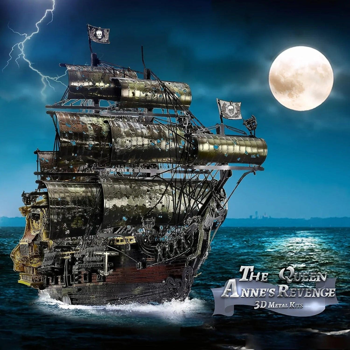 Metal 3D Pirate Ship Puzzle - Flying Dutchman