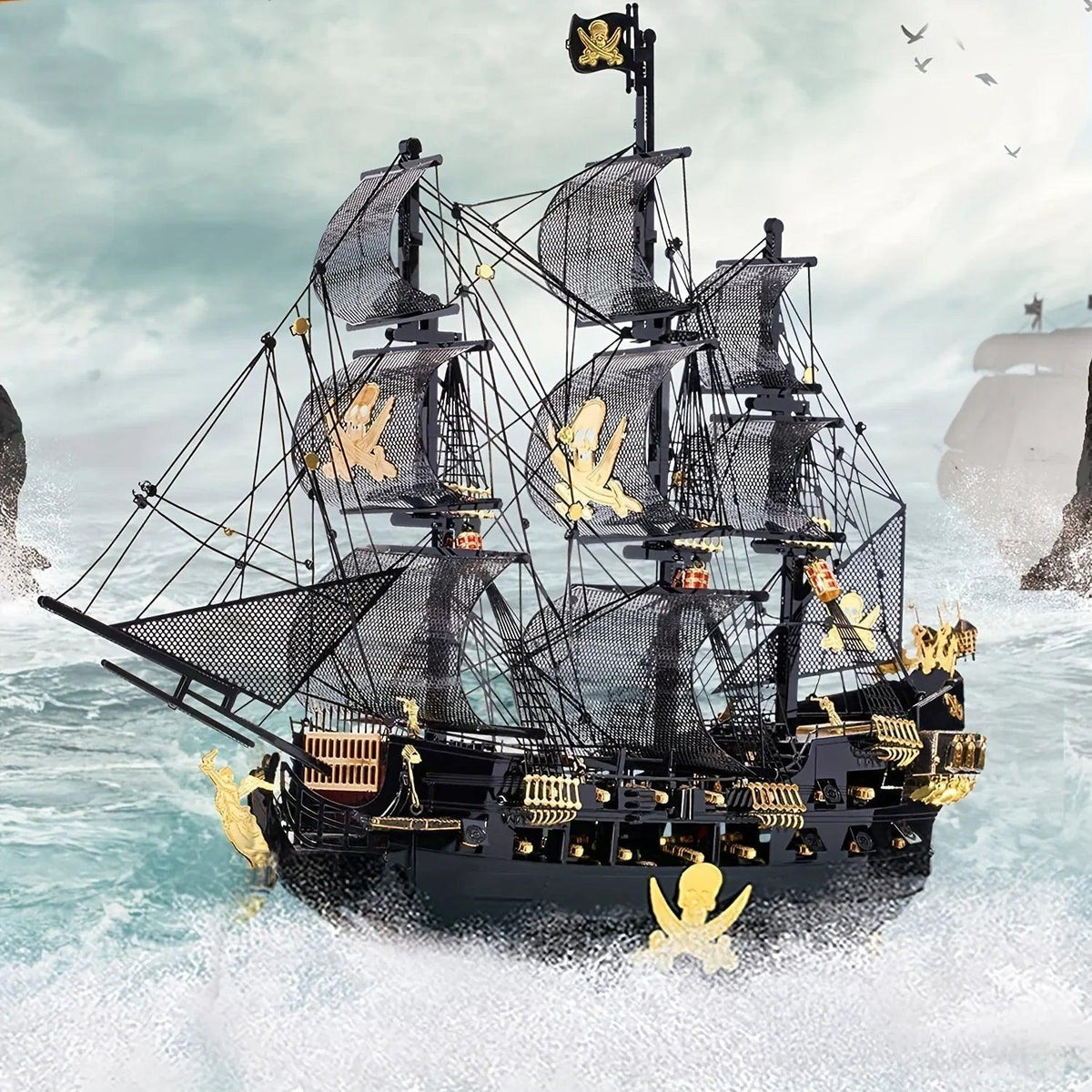 Metal 3D Pirate Ship Puzzle - Flying Dutchman