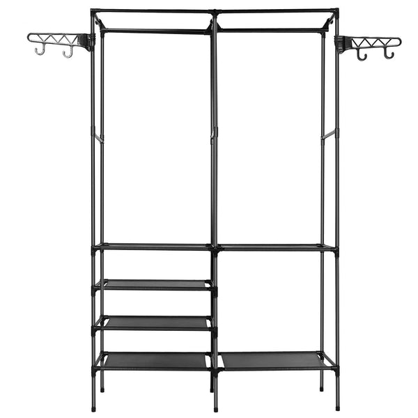 Metal Garment Rack Shoe Clothing Organizer Shelves