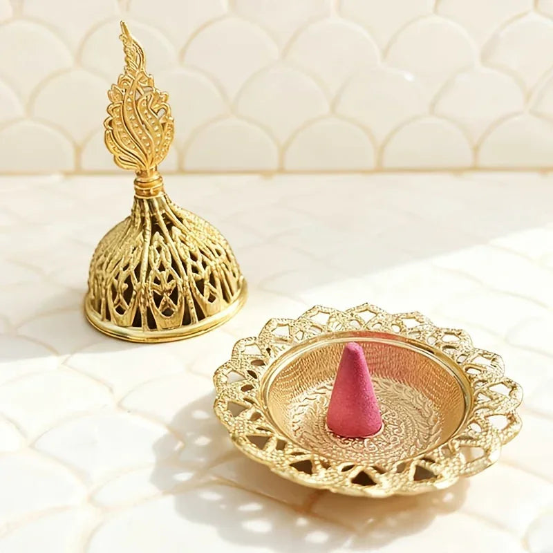 Metal Incense Burner - Golden Tower Diffuser