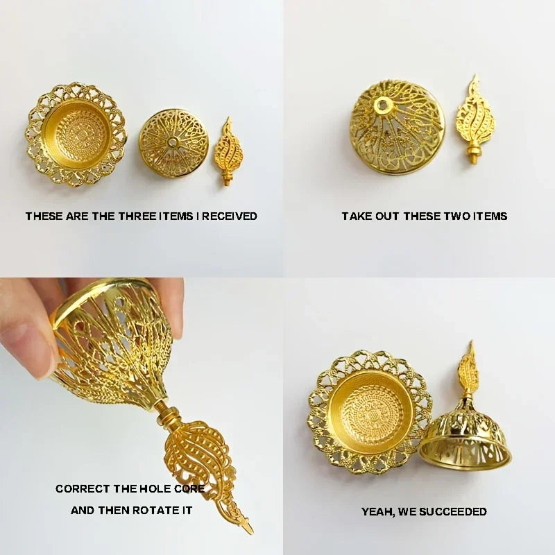 Metal Incense Burner - Golden Tower Diffuser