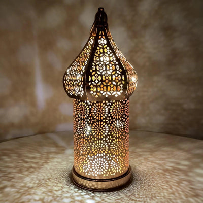 Metal Lantern Lamp - Rose Gold Moroccan