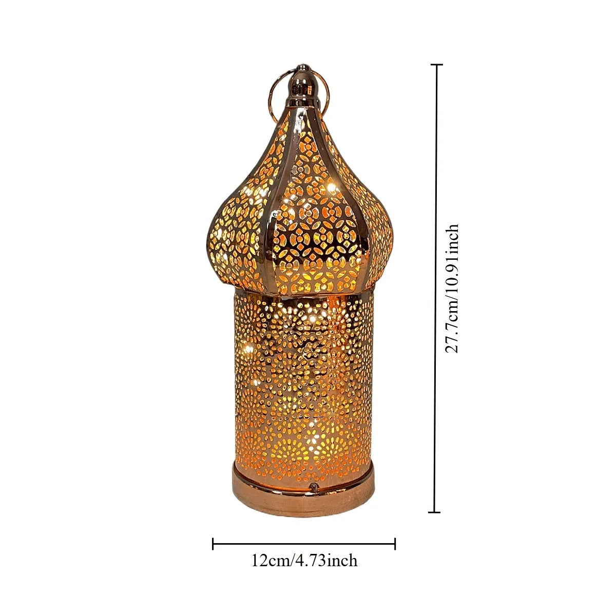 Metal Lantern Lamp - Rose Gold Moroccan