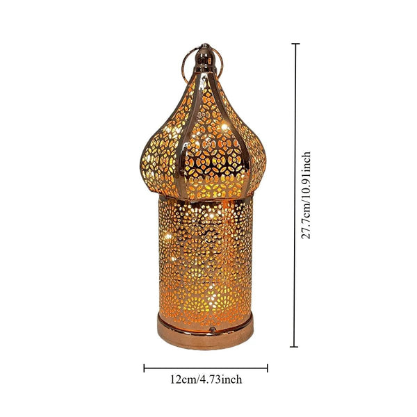 Metal Lantern Lamp - Rose Gold Moroccan