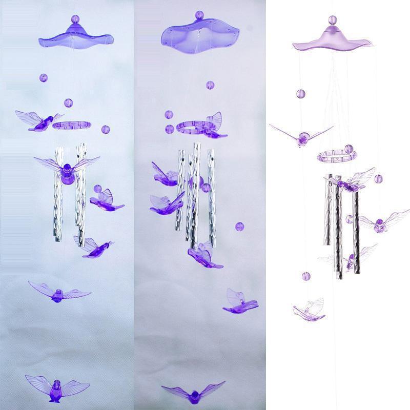 Metal Tubes Crystal Moon/Star/Butterfly/Flower Bell Butterfly Wind Chimes Outdoor Wind Chimes Garden Patio Decor Wind Chimes For Garden Outdoor Yard  Hanging Decor Ornament