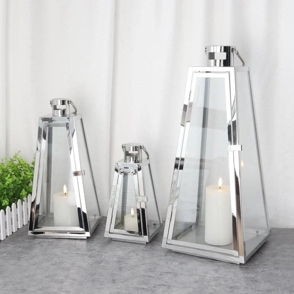 Set of 3-21'' & 16'' &11''High Stainless Steel Lantern