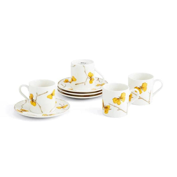 Butterfly Ginkgo Demitasse Cups and Stand Set by Michael Aram