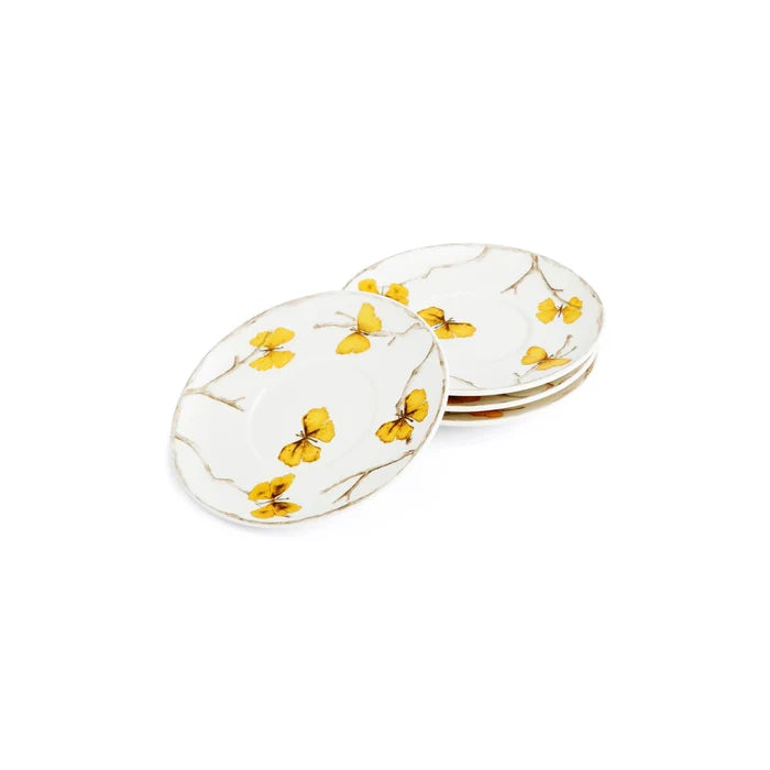 Butterfly Ginkgo Demitasse Cups and Stand Set